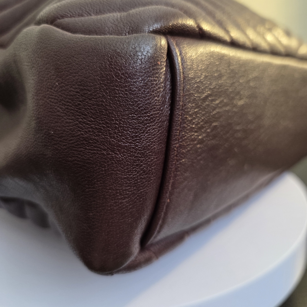 YVES SAINT LAURENT Cassandra Envelope Bag Authentic Burgundy Leather - Picture 6 of 15